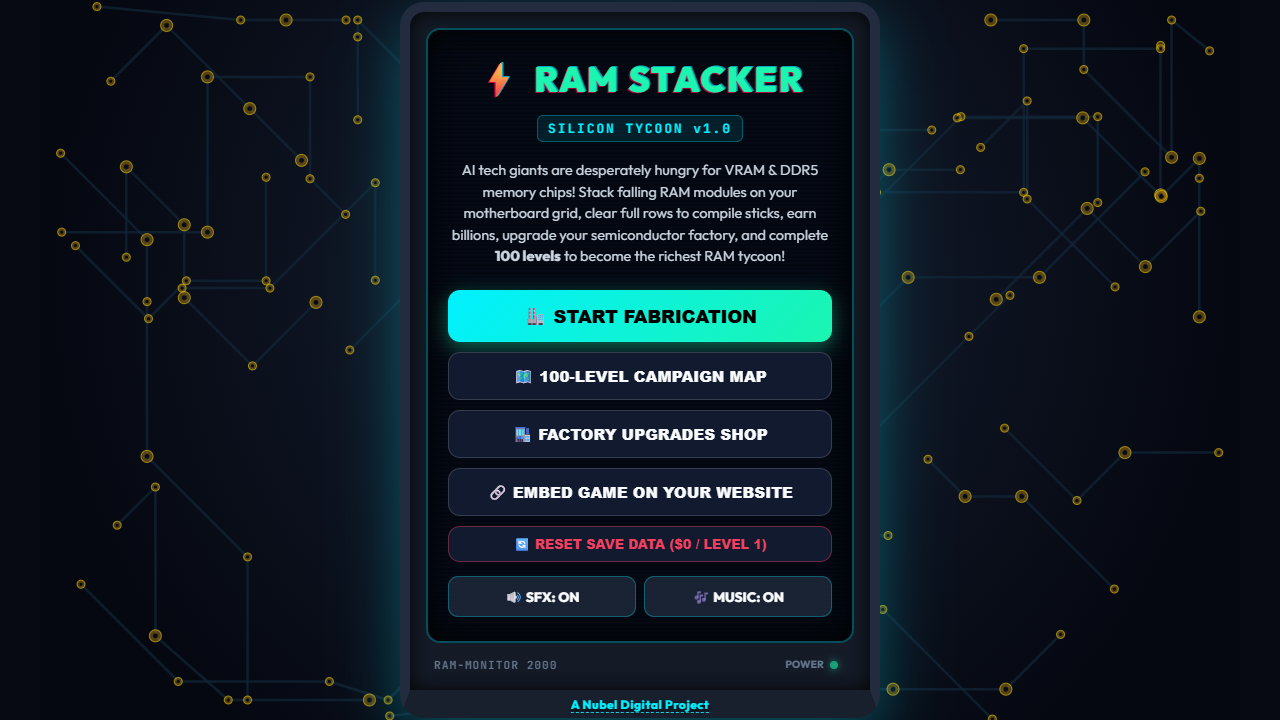 RAM Stacker Game Screenshot